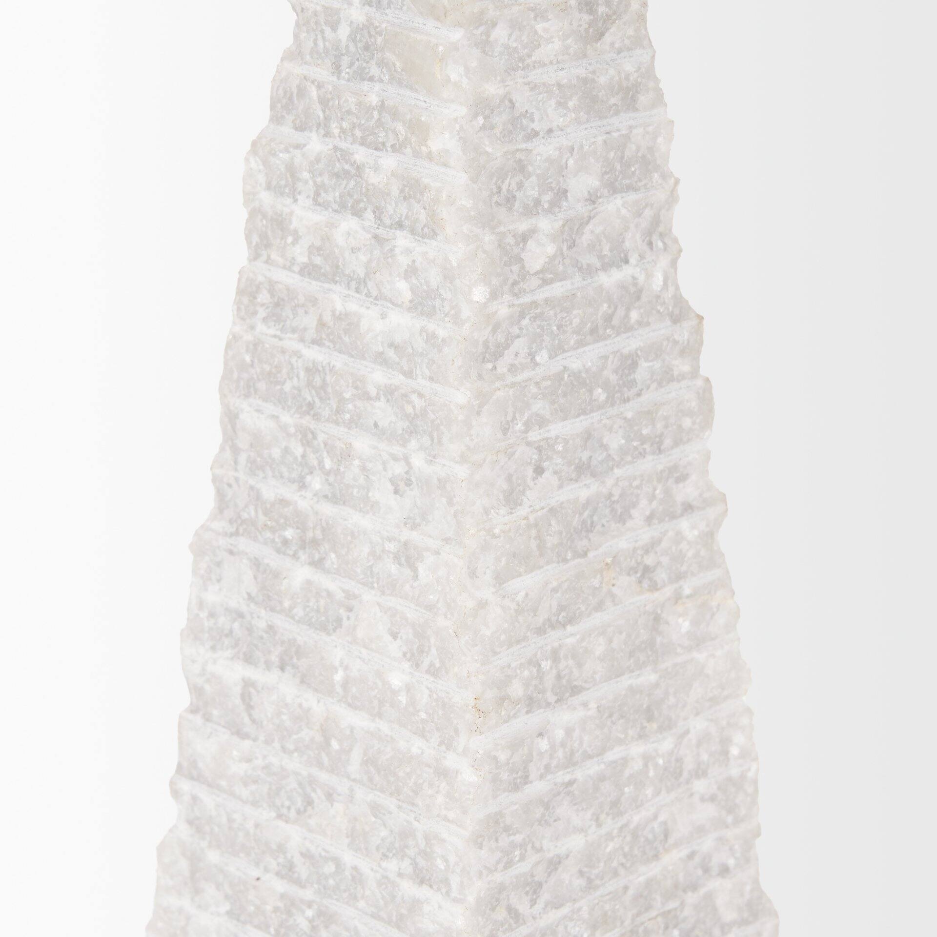 Pyramis White Marble Obelisk Decorative Object (13") Bed Bath